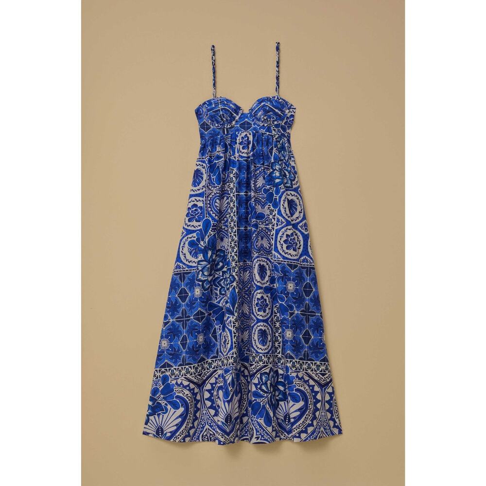 FARM Rio Blue Tile Dream XL Sleeveless Maxi Dress - Picture 14 of 16
